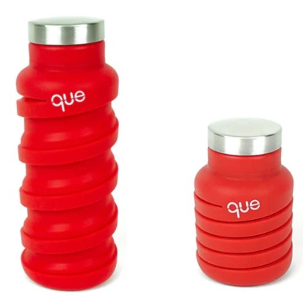 Red Silicone Collapsible Water Bottle